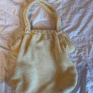 Elegant Cream Beaded Women's Bag